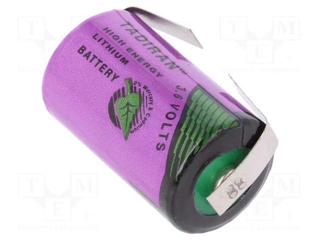 Battery: lithium (LTC); 1/2AA,1/2R6; 3.6V; 1100mAh; Ø14.7x25.2mm TADIRAN SL-750T