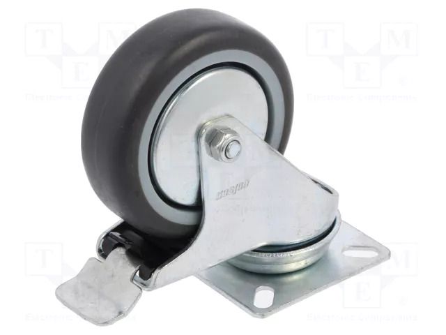 Transport wheel; Ø: 75mm; W: 25mm; H: 100mm; torsional with lock COLSON BDPE-0751-1001