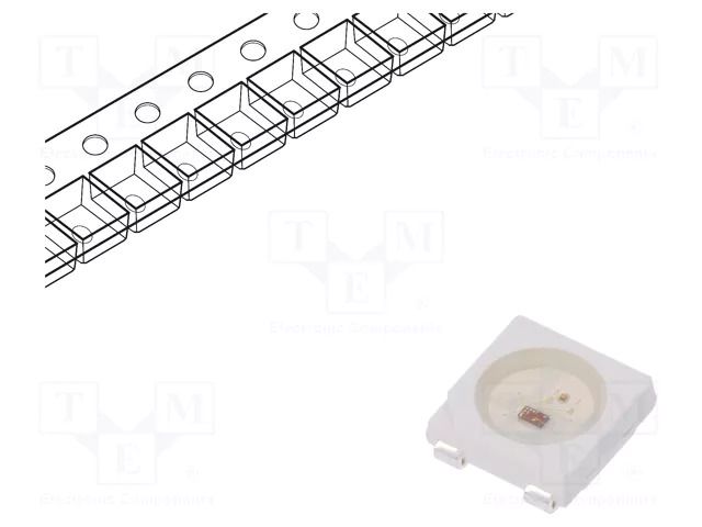 Programmable LED; RGB; SMD; 5050,PLCC4; 3.7÷5.3VDC; 5x5x1.57mm WORLDSEMI WS2812B-V4