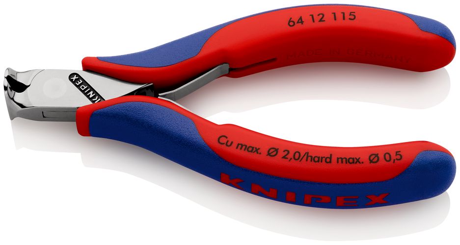 KNIPEX 64 12 115 Electronics End Cutting Nipper with multi-component handles 115 mm 64 12 115
