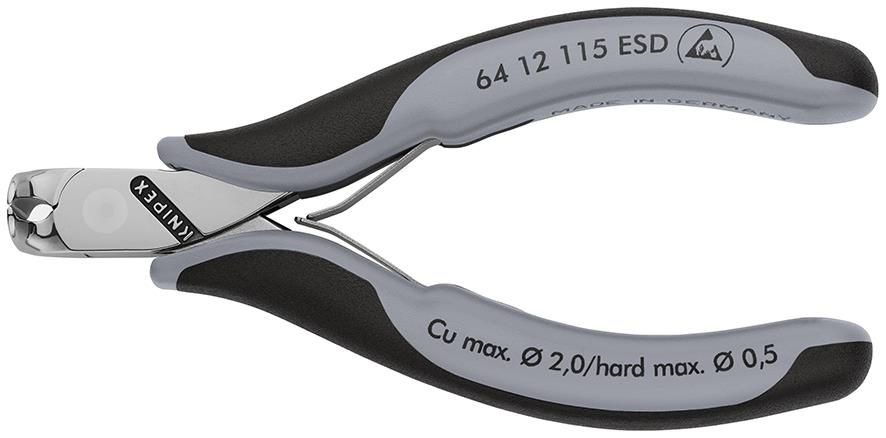 KNIPEX 64 12 115 ESD Electronics End Cutting Nippers ESD with multicomponent handles 115 mm 64 12 115 ESD 4003773024323