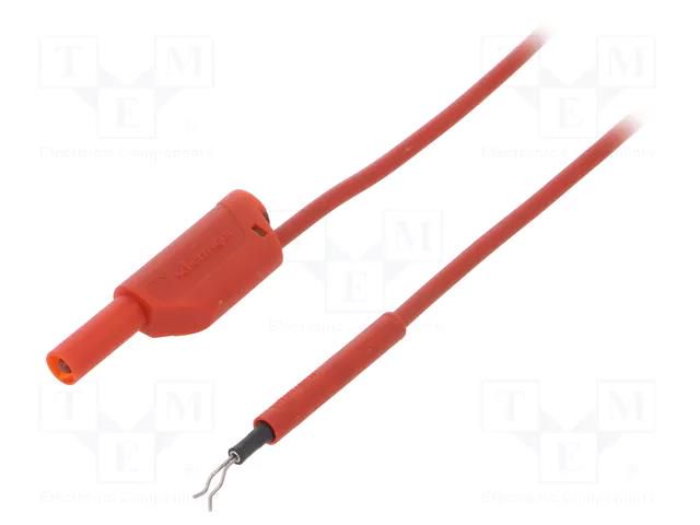Test lead; 19A; probe tip,banana plug 4mm; Len: 1m; red SCHÜTZINGER AL8321ZPK1100-RT