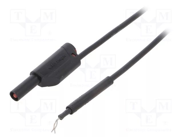 Test lead; 19A; probe tip,banana plug 4mm; Len: 0.5m; black SCHÜTZINGER AL8321ZPK150-SW