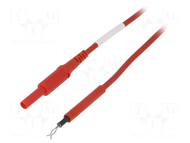 Test lead; 19A; probe tip,banana plug 4mm; Len: 1m; red SCHÜTZINGER AL8322ZPK1100-RT