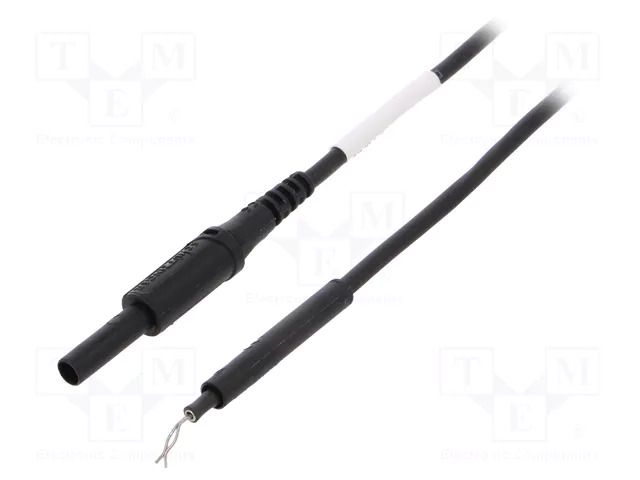 Test lead; 19A; probe tip,banana plug 4mm; Len: 0.25m; black SCHÜTZINGER AL8322ZPK125-SW
