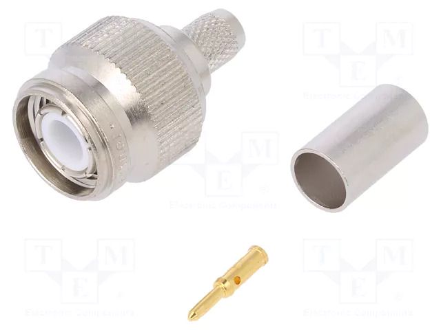 Connector: TNC; plug; male; straight; 50Ω; crimped; for cable; PTFE TELEGÄRTNER J01010A0035