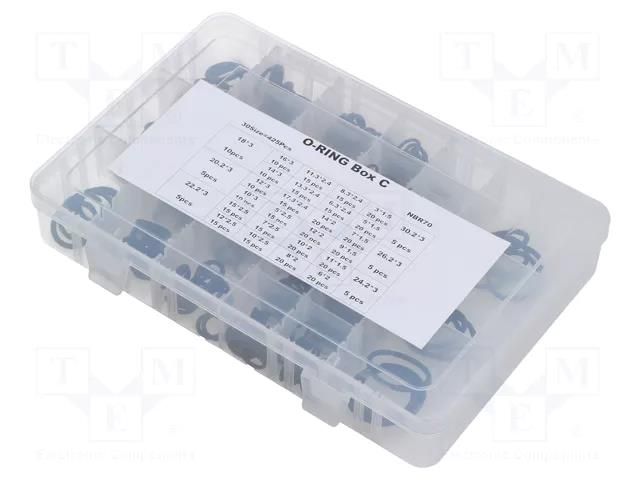 O-ring set; NBR caoutchouc; metric; 425pcs. ORING USZCZELNIENIA TECHNICZNE OBOX-425-NBR-M