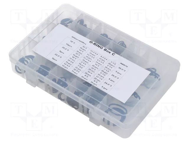 O-ring set; NBR caoutchouc; metric; 425pcs. ORING USZCZELNIENIA TECHNICZNE OBOX-425-NBR-M