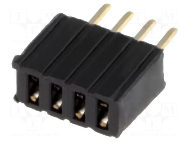 Connector: pin strips; socket; female; PIN: 4; straight; THT; 1.27mm CONNFLY DS1065-07-1X4S8BV