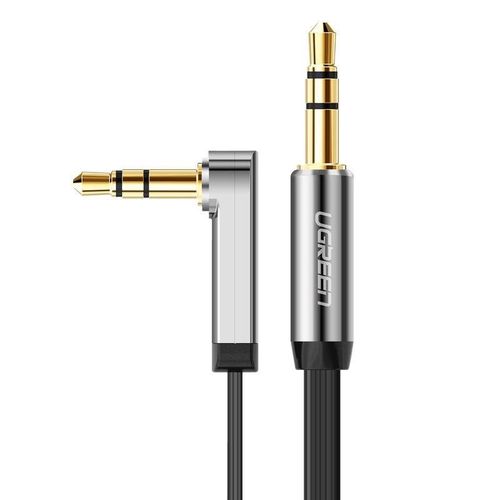 Ugreen flat angled cable AUX audio cable 3.5 mm mini jack 0.5 m black (AV119 10596), Ugreen 6957303807147 6957303807147