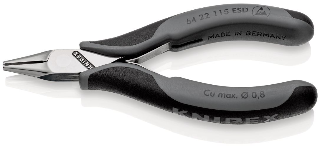 KNIPEX 64 22 115 ESD Electronics End Cutting Nippers ESD with multi-component handles 115 mm 64 22 115 ESD 4003773025061