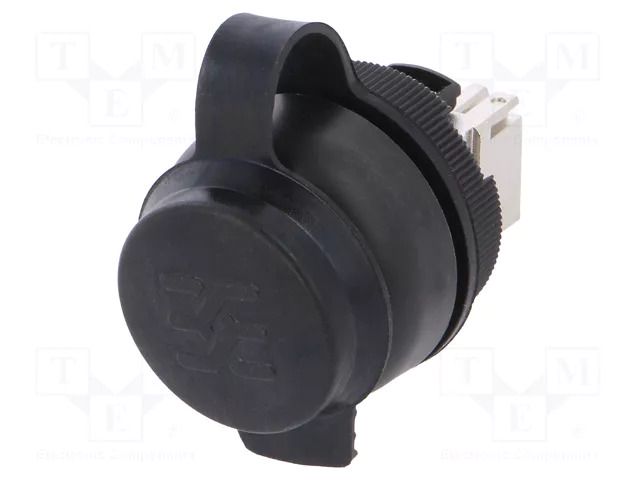 RJ45 socket; 22mm; FrontCom; -40÷70°C; Ø22mm; IP65; black WEIDMÜLLER 1018790000
