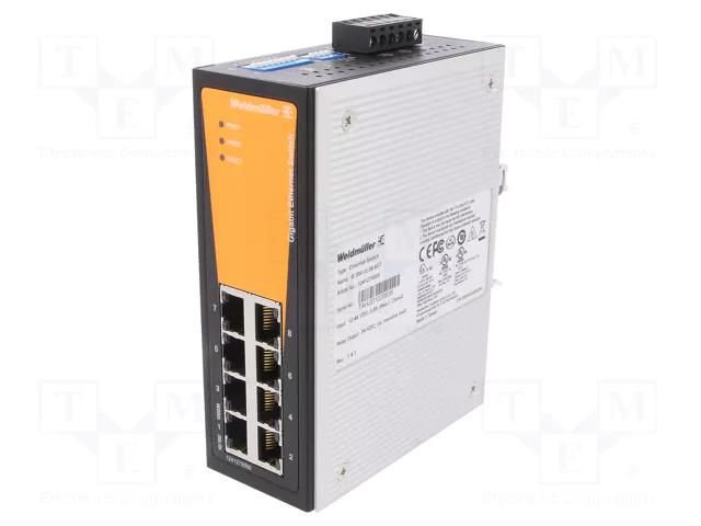 Switch Ethernet; unmanaged; Number of ports: 8; Usup: 9.6÷60VDC WEIDMÜLLER 1241270000