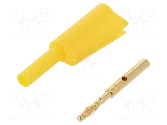 Connector: 2mm banana; plug; 10A; 30VAC; 60VDC; yellow; soldered CLIFF FCR7366Y