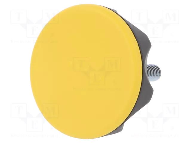 Knob; Ø: 56mm; Ext.thread: M8; 30mm; technopolymer PA; Cap: yellow ELESA+GANTER ELK.56P-M8X30-C4