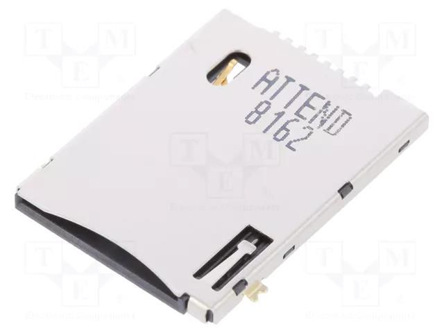 Connector: for cards; SIM; push-push; SMD; gold-plated; PIN: 6; 250V ATTEND MCC-SIM/3