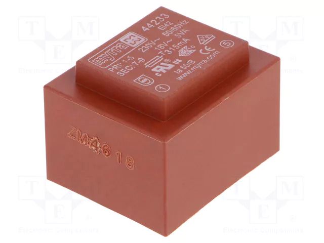 Transformer: encapsulated; 5VA; 230VAC; 18V; 278mA; PCB MYRRA MYRRA-44233