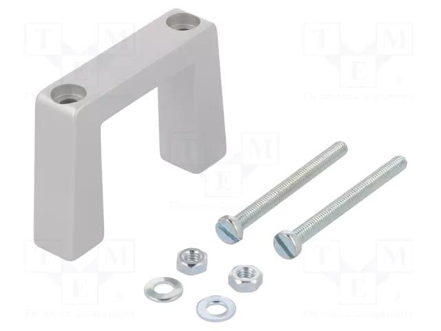 Holder; aluminium; grey; H: 40mm; L: 57.5mm; W: 12.2mm; handle MENTOR MR-3268.1111