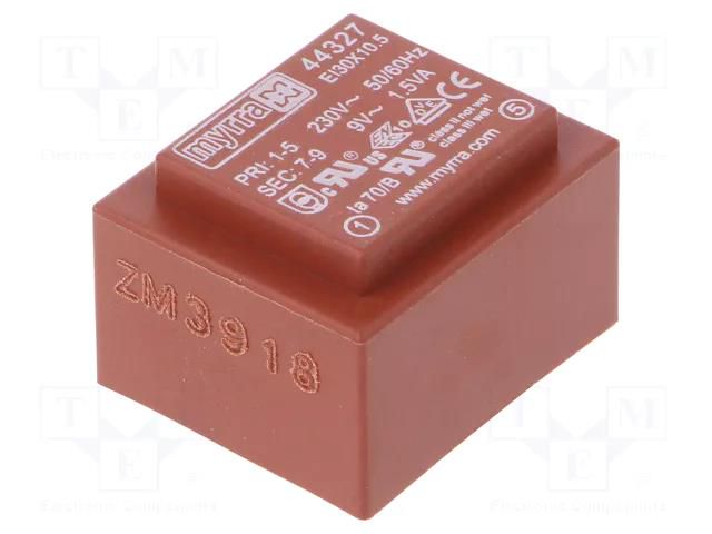 Transformer: encapsulated; 1.5VA; 230VAC; 9V; 167mA; PCB MYRRA MYRRA-44327