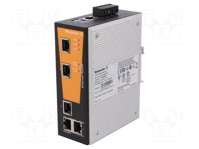 Switch Ethernet; managed; Number of ports: 5; Usup: 12÷45VDC; IP30 WEIDMÜLLER 1504280000