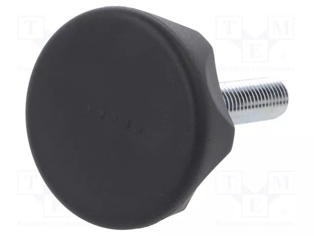 Knob; Ø: 56mm; Ext.thread: M10; 20mm; technopolymer PA; Cap: black ELESA+GANTER ELK.56P-M10X20-C1