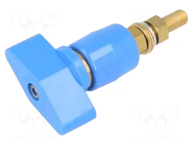 Laboratory clamp; blue; 1kVDC; 200A; on panel,screw; brass; 143mm SCHÜTZINGER POL201-BL