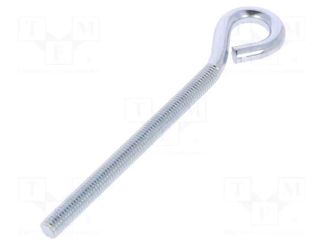 Hook; ring; steel; zinc; Thread len: 100mm; Overall len: 140mm DROMET D-HO.8140