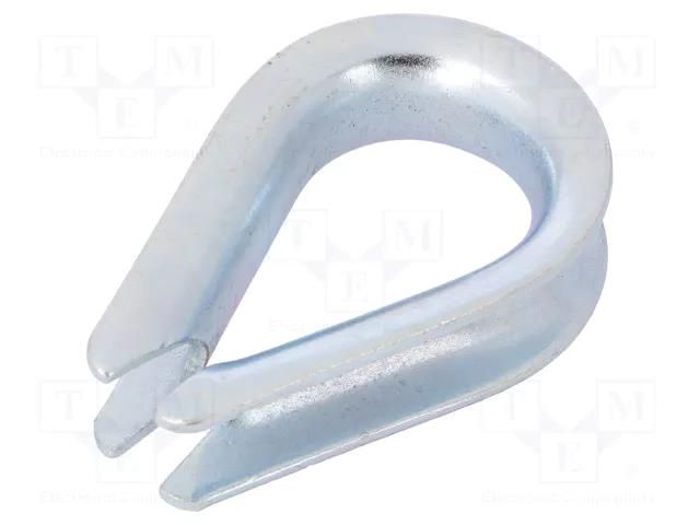 Thimble for rope; steel; for rope; Ørope: 12mm; zinc; DIN 6899B DROMET D-KU12