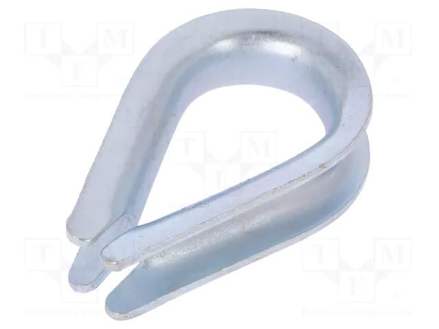 Thimble for rope; steel; for rope; Ørope: 14mm; zinc; DIN 6899B DROMET D-KU14