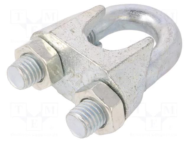 Rope clamp wire; steel; for rope; Ørope: 22mm; zinc; DIN 741 DROMET D-ZL22