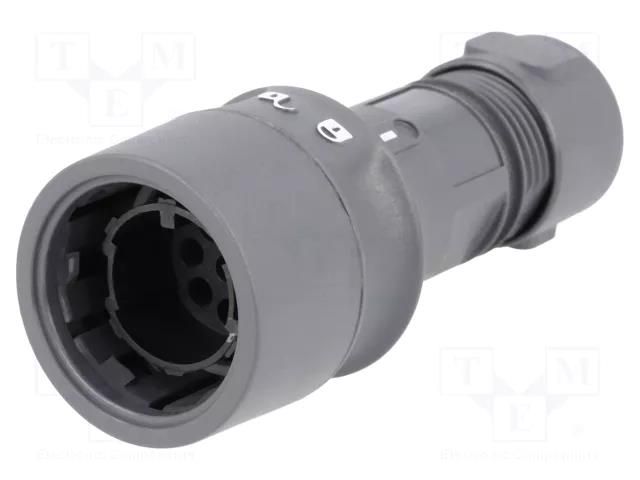 Connector: circular; plug; male; PIN: 8; w/o contacts; for cable BULGIN PXP6010/08P/CR0709