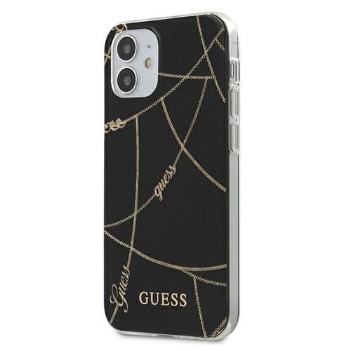 Guess GUHCP12SPCUCHBK iPhone 12 mini 5.4&quot; black/black hardcase Gold Chain Collection, Guess 3700740481301 3700740481301