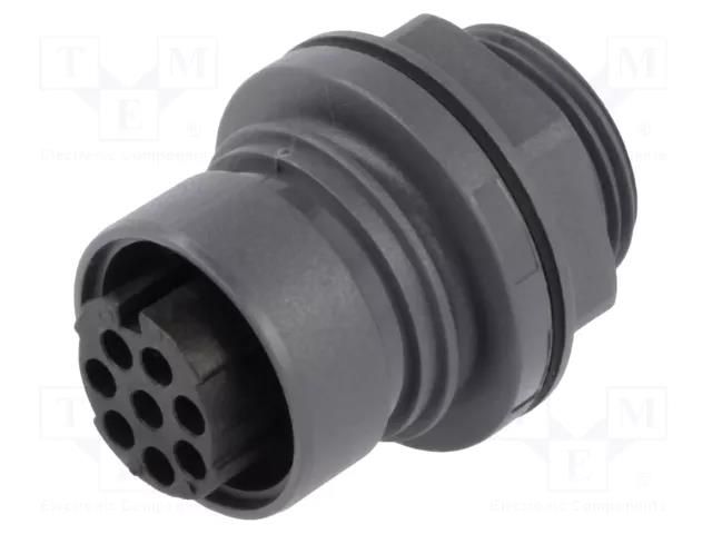 Connector: circular; socket; female; PIN: 8; 10A; 277V; w/o contacts BULGIN PXP6012/08S/CR