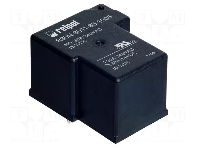 Relay: electromagnetic; SPDT; Ucoil: 5VDC; 30A; max.300VAC; R30N RELPOL R30N3011851005