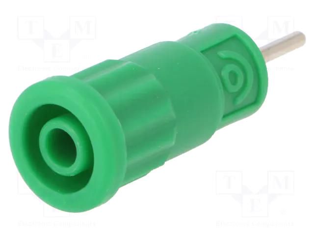Connector: 4mm banana; socket; 36A; 1kV; green; on panel,push-in SCHÜTZINGER SEPB6887NI-GN