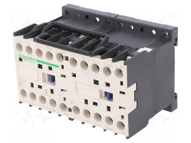 Contactor: 3-pole reversing; NO x3; Auxiliary contacts: NO; 24VDC SCHNEIDER ELECTRIC LP2K1210BD