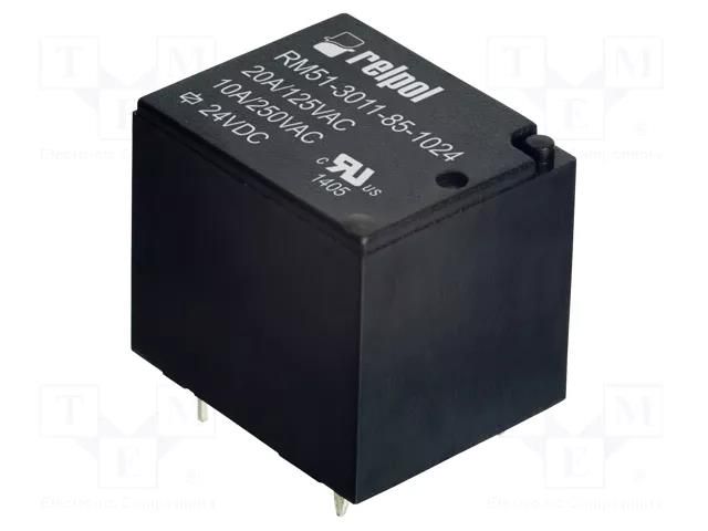 Relay: electromagnetic; SPDT; Ucoil: 24VDC; 10A; 10A/250VAC; RM51 RELPOL RM513011851024