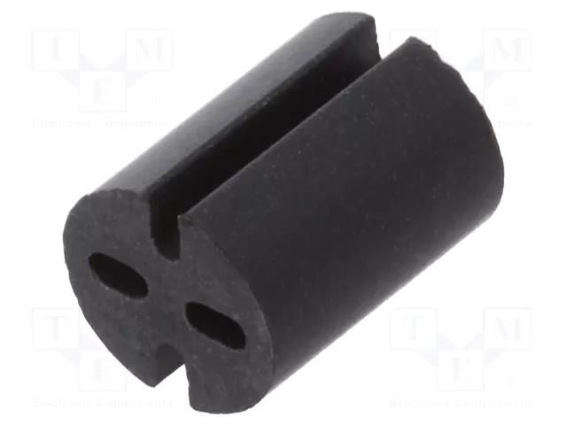 Spacer sleeve; LED; Øout: 5.1mm; ØLED: 5mm; L: 7mm; black; UL94V-0 DREMEC DR8GE04V80559