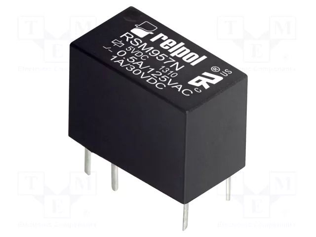 Relay: electromagnetic; SPDT; Ucoil: 5VDC; 1A; 0.5A/125VAC; RSM957N RELPOL RSM957N011185S005