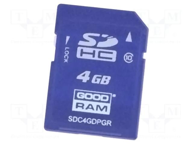 Memory card; industrial; pSLC,SD; UHS I U1; 4GB; -40÷85°C GOODRAM INDUSTRIAL SDC4GDPGRB