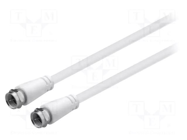 Cable; 1.5m; F plug,both sides; PVC; A+ shielding class; white Goobay A+/SAT-M/M-0150-WH