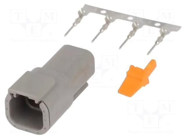 Connector: wire-wire; plug; male; DTM; for cable; PIN: 4; crimped DEUTSCH S-DTM04-4P