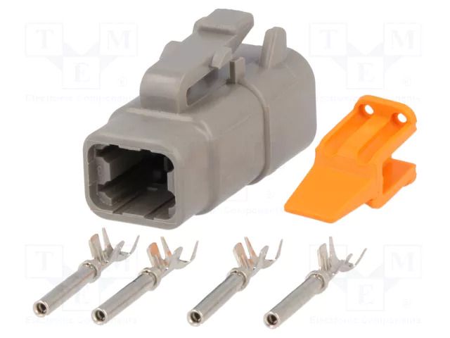 Connector: wire-wire; plug; female; DTM; PIN: 4; IP68; for cable DEUTSCH S-DTM06-4S