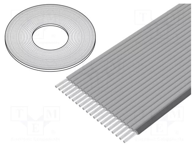 Wire: ribbon; 0.635mm; stranded; Cu; unshielded; grey; 30.5m 3M 3756-20