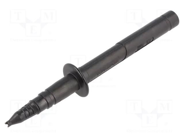 Measuring tip; 32A; black; Socket size: 4mm; Insulation: polyamide SCHÜTZINGER SPS2124NI-SW