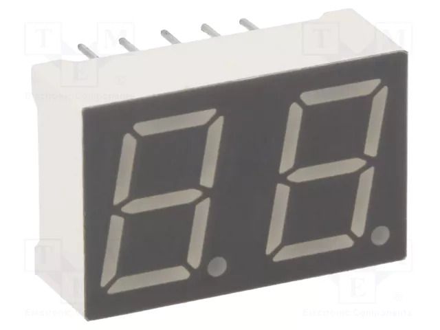 Display: LED; 7-segment; 10mm; 0.39"; No.char: 2; red; 24÷48mcd LUCKYLIGHT KW2-391CVA