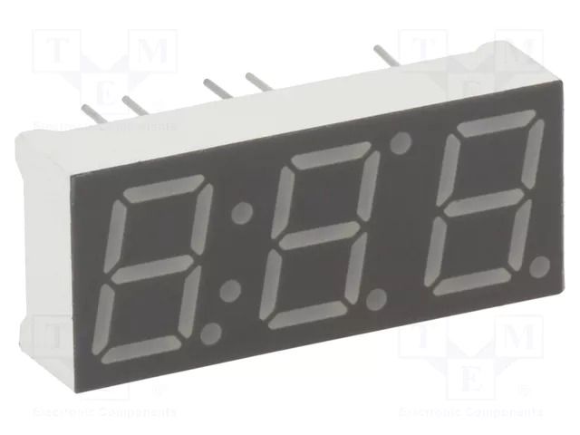 Display: LED; 7-segment; 10mm; 0.39"; No.char: 3; red; 35÷70mcd LUCKYLIGHT KW3-392AVA
