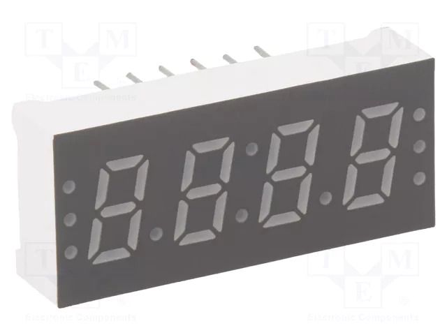 Display: LED; 7-segment; 7.6mm; 0.3"; No.char: 4; red; 24÷48mcd LUCKYLIGHT KW4-306AVA