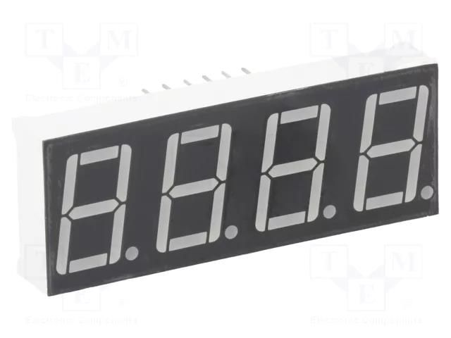 Display: LED; 7-segment; 14.2mm; 0.56"; No.char: 4; red; 40÷80mcd LUCKYLIGHT KW4-561CVB