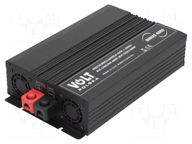 Converter: DC/AC; 2000W; Uout: 230VAC; 11÷15VDC; Ppeak: 4000W; 12V VOLT POLSKA SINUS-4000-12V